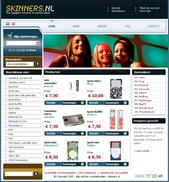 Screenshot van de Skinners.nl website